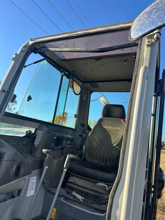 2019 Takeuchi TB290 Cab/Heat/AC Rubber tracks, Dozer blade, Travel alarm, Auxiliary hydraulics Manual QC, Hydraulic thumb, 18", 24", and 36" Buckets