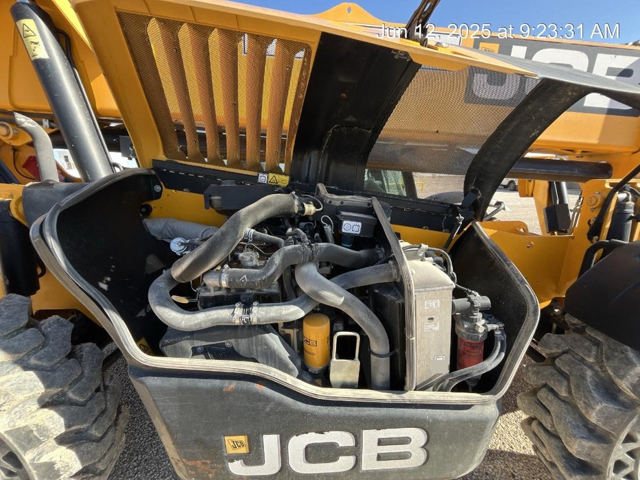 2020 JCB 510-56 Cab/Heat/Air, 74 HP, Solid Tires, STD Worklight, Beacon, Aux Hydraulics, Lifting Eye, Back up Alarm w/66" Carriage/60" Forks