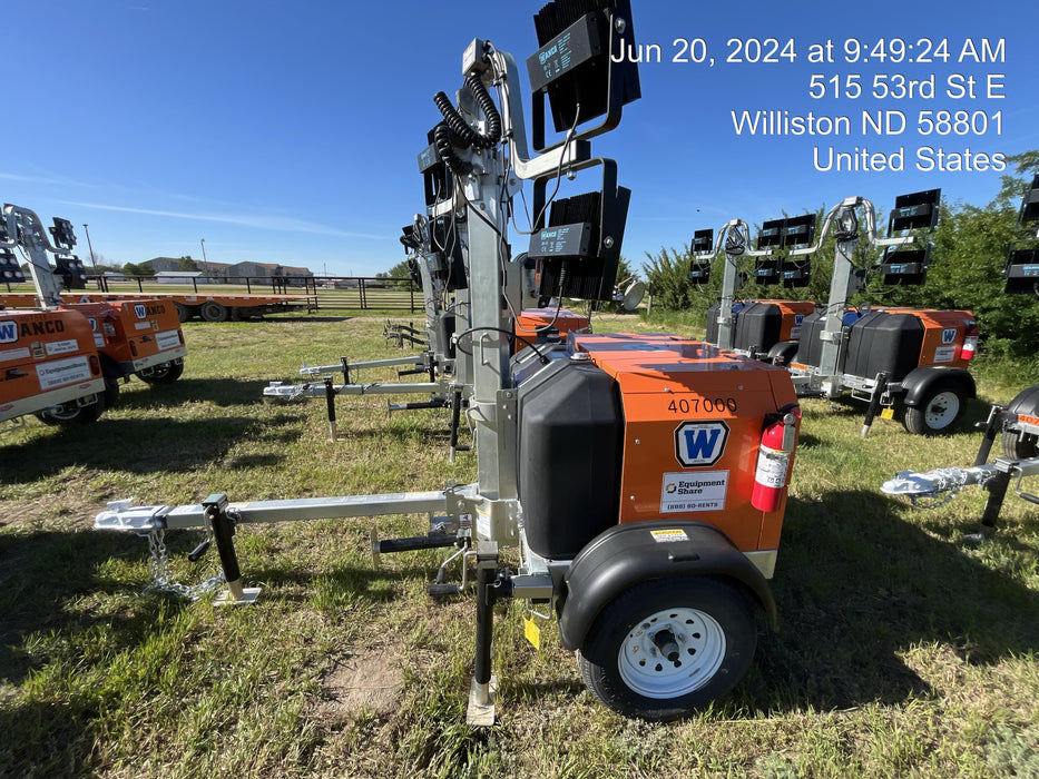 2024 Wanco WLTT-4MM4K Diesel, Deep Sea Controller, Shore Power Plug, Auto Start, (4) 350W LED Floodlights, 4kW Generator, 60 Gal Fuel Tank, 2" Ball, T3