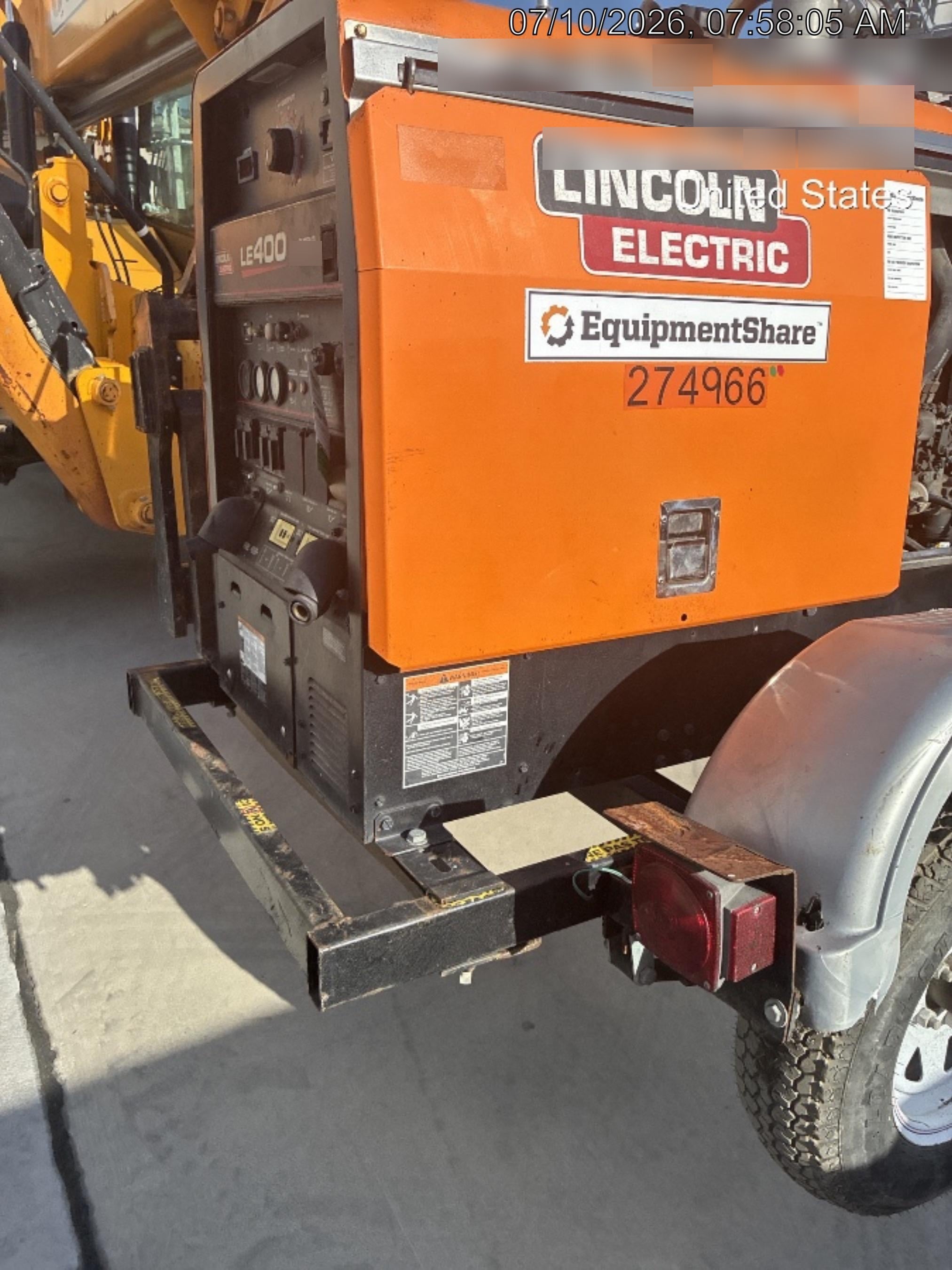 2022 Lincoln Electric LE400 Kubota V1505, Trlr, Cable Rack, Light Kit, ES Decals, T3