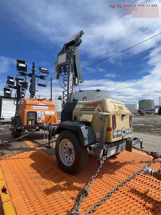 2022 Allmand NLV3GR (4) LED Light Fixture 350W, 23' Vertical Mast, 3kW Prime, Towable, ES Decals, T3