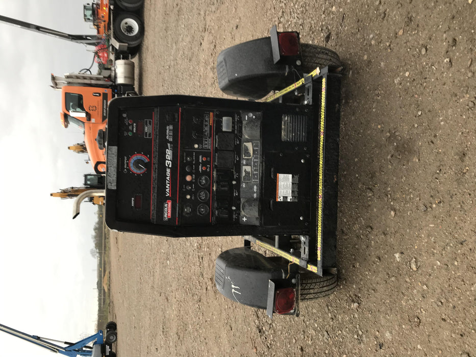 2019 Lincoln Electric Vantage 322 Welder Ready-Pak 3, Two wheel trailer, Fender and Light kit, Cable Rack