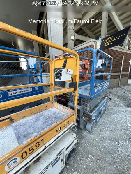Custom Equipment HB-1430 Hy-Brid Scissor Lift
Platform capacity up to 670 lbs
Working height up to 20 ft
Weighs under 1,700 lbs
Non-marking wheels