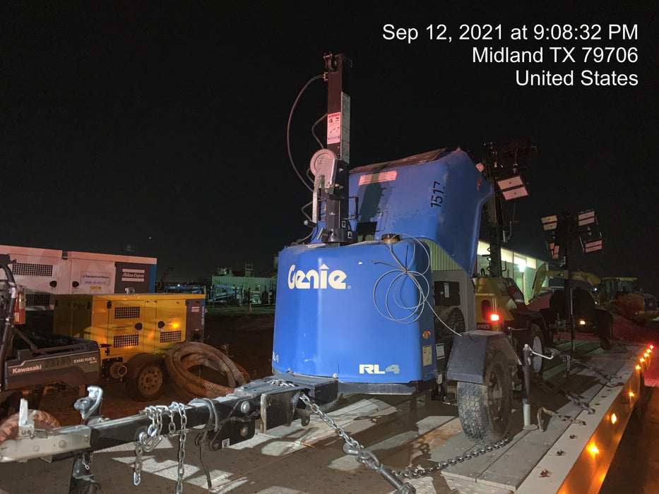 2021 Allmand NLV3GR (4) LED Light Fixture 350W, 23' Vertical Mast, 3kW Prime, Towable, Deep Sea L401, Leveling Jacks, Yanmar T4F 5.8hp