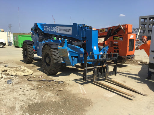 2019 Genie GTH-1056 Canopy, Solid RT Tires, LED Work Lights, Beacon 60" QA Carriage, 60" Forks