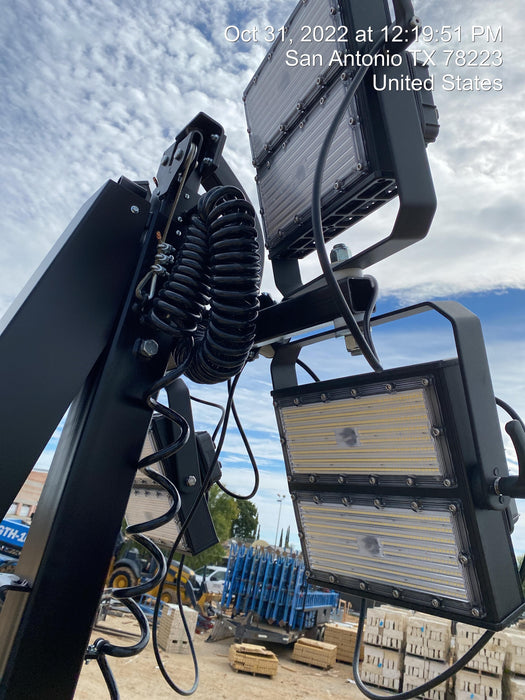 2022 Allmand NLV3GR (4) LED Light Fixture 350W, 23' Vertical Mast, 3kW Prime, Towable, ES Decals, T3