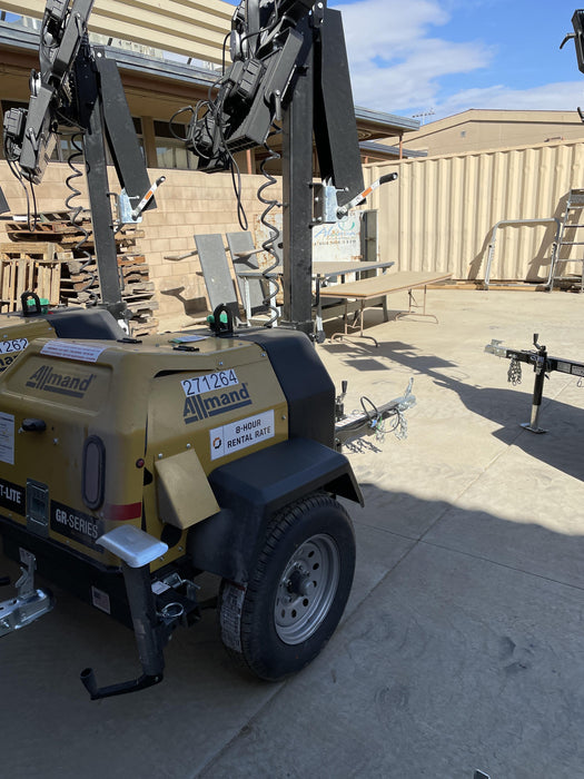 2022 Allmand NLV3GR (4) LED Light Fixture 350W, 23' Vertical Mast, 3kW Prime, Towable, ES Decals, T3