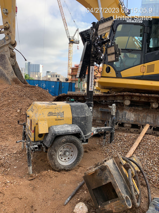 2022 Allmand NLV3GR (4) LED Light Fixture 350W, 23' Vertical Mast, 3kW Prime, Towable, ES Decals, T3