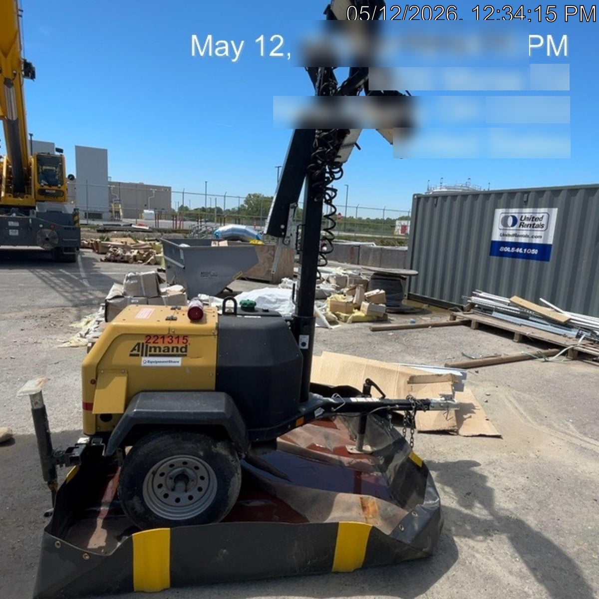 2022 Allmand NLV3GR (4) LED Light Fixture 350W, 23' Vertical Mast, 3kW Prime, Towable, Deep Sea L401, Leveling Jacks, Yanmar T4F 5.8hp