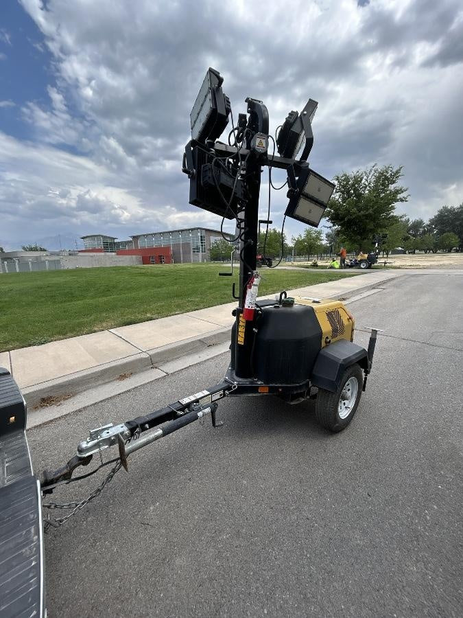 2021 Allmand NLV3GR (4) LED Light Fixture 350W, 23' Vertical Mast, 3kW Prime, Towable, Deep Sea L401, Leveling Jacks, Yanmar T4F 5.8hp