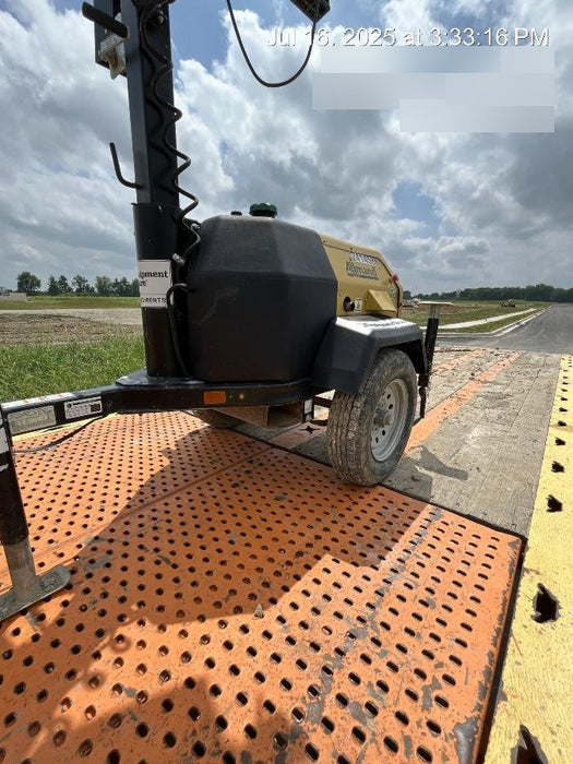 2022 Allmand NLV3GR (4) LED Light Fixture 350W, 23' Vertical Mast, 3kW Prime, Towable, Deep Sea L401, Leveling Jacks, Yanmar T4F 5.8hp