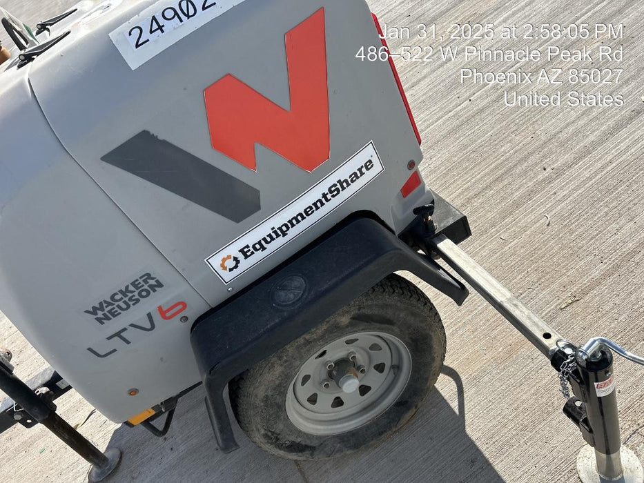 2019 Wacker Neuson LTV6L-MH Wacker Neuson LTV6L Mobile Light Tower w/Fuel Level Sensor Installed
