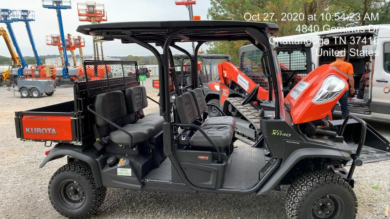 Kubota RTV-X1140W-H 4WD, LED Strobe, Windshield Acrylic Clear, Plastic Canopy, Wire Harness Kit, Backup Alarm