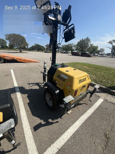 2022 Allmand NLV3GR (4) LED Light Fixture 350W, 23' Vertical Mast, 3kW Prime, Towable, Deep Sea L401, Leveling Jacks, Yanmar T4F 5.8hp