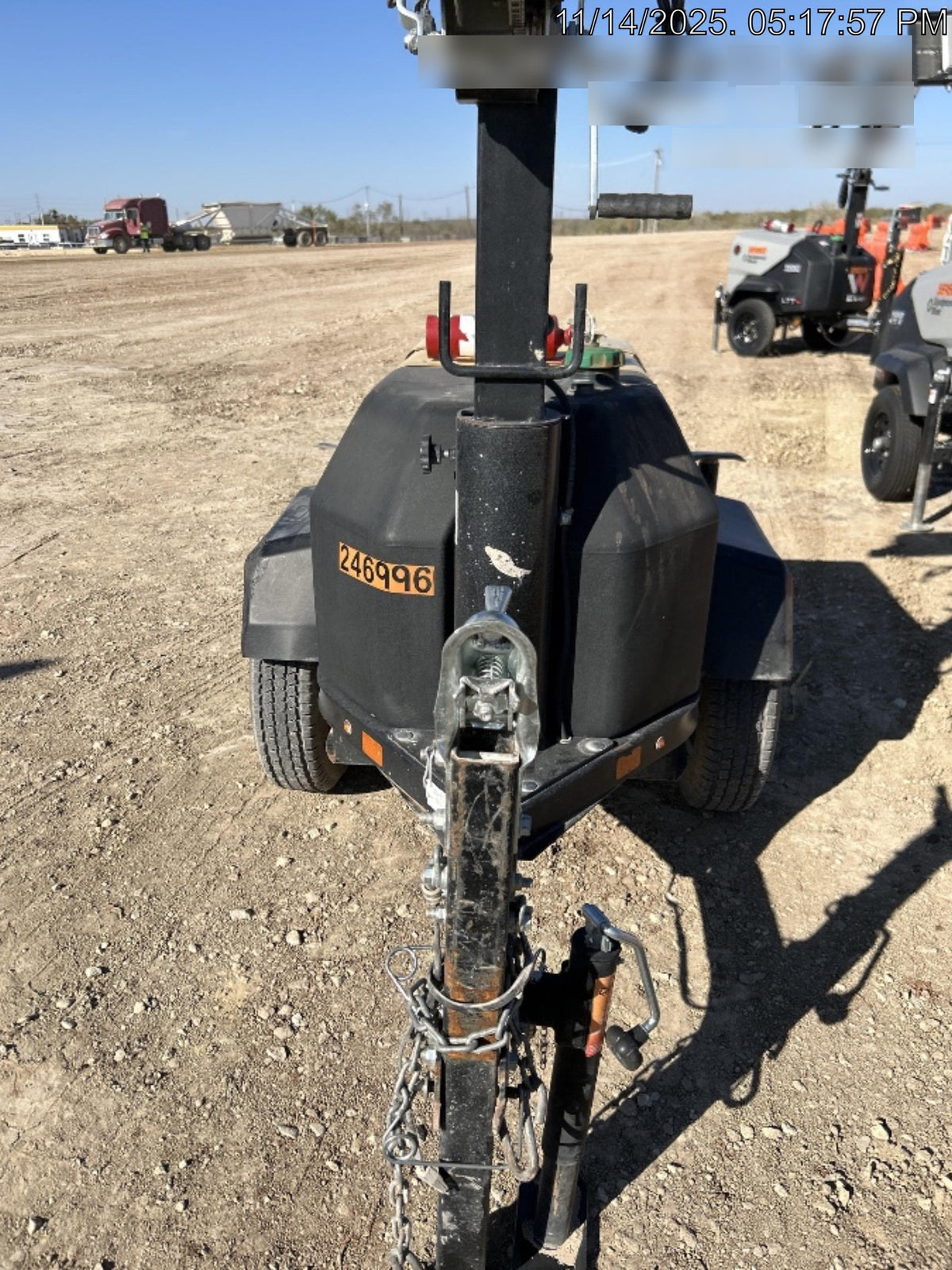 2022 Allmand NLV3GR (4) LED Light Fixture 350W, 23' Vertical Mast, 3kW Prime, Towable, ES Decals, T3