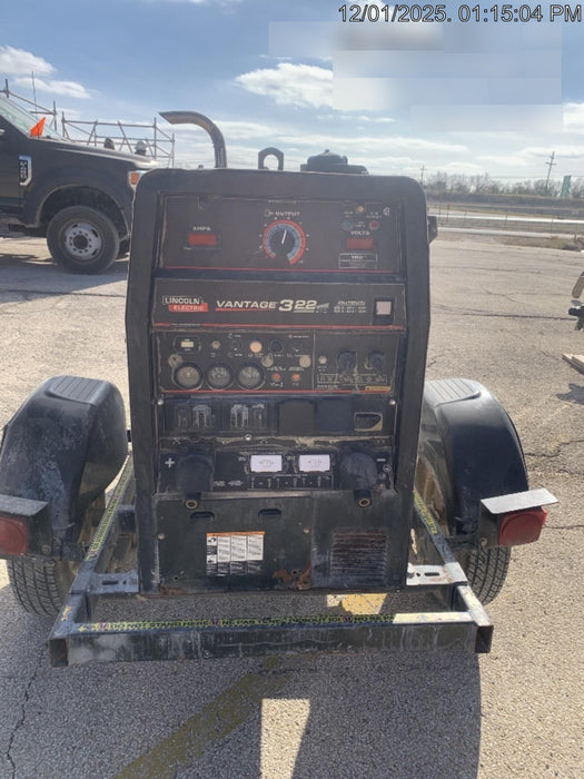 2019 Lincoln Electric Vantage 322 Welder Ready-Pak 3, Two wheel trailer, Fender and Light kit, Cable Rack