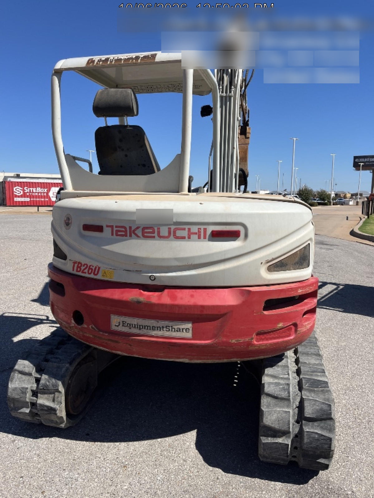 2019 Takeuchi TB260 Takeuchi TB260 Canopy w/Rubber Tracks, Auxiliary Hydraulics, Standard Blade, Manual QC