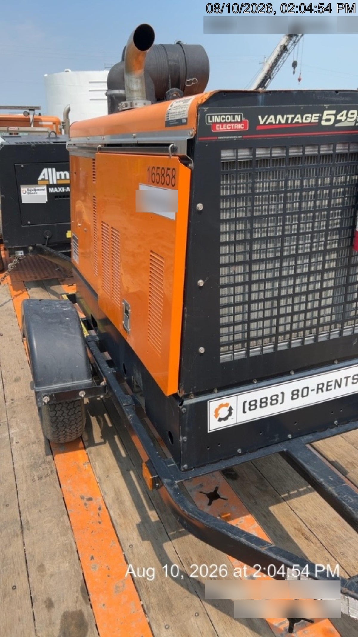 2021 Lincoln Electric Vantage 549X Ready Pak 3, ORANGE (includes trailer, cable rack, fender light kit)