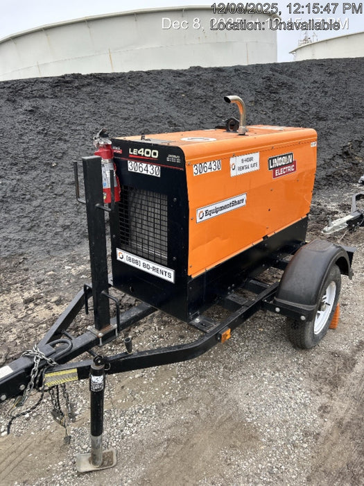 2023 Lincoln Electric LE400 Kubota V1505, Trlr, Cable Rack, Light Kit, ES Decals, T3