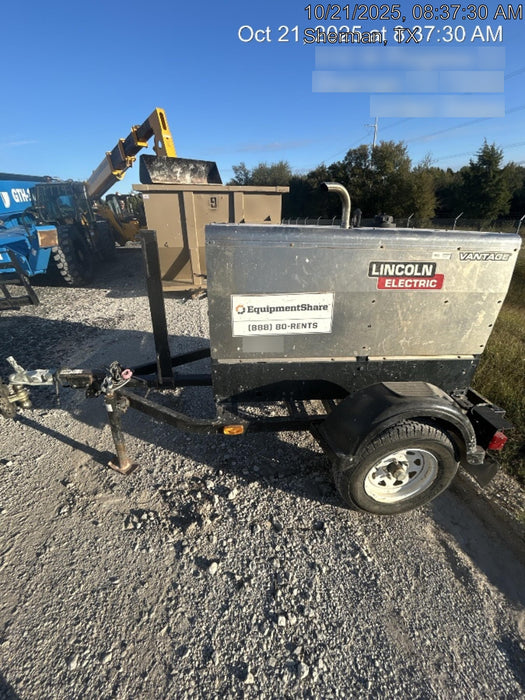 2019 Lincoln Electric Vantage 322 Welder Ready-Pak 3, Two wheel trailer, Fender and Light kit, Cable Rack