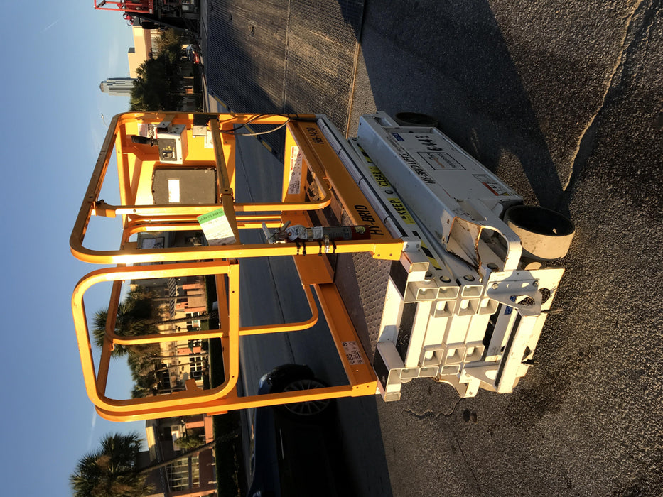 Custom Equipment HB-1430 Hy-Brid Scissor Lift
Platform capacity up to 670 lbs
Working height up to 20 ft
Weighs under 1,700 lbs
Non-marking wheels