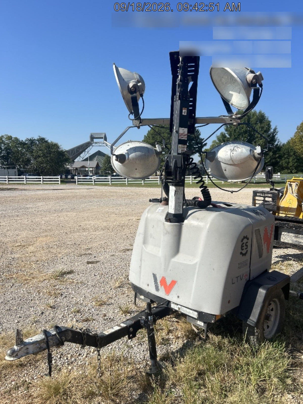 2019 Wacker Neuson LTV6L-MH Wacker Neuson LTV6L Mobile Light Tower w/Fuel Level Sensor Installed