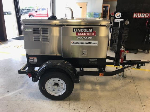 2019 Lincoln Electric Vantage 322 Welder Ready-Pak 3, Two wheel trailer, Fender and Light kit, Cable Rack