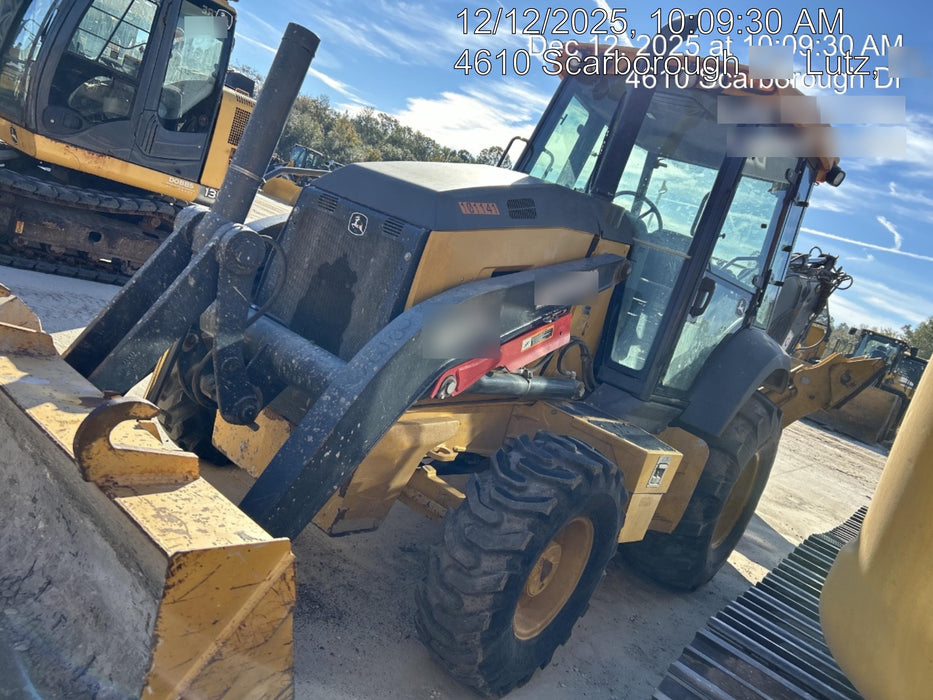 2020 John Deere 410L - Extendable Stick Cab/Heat/Air, 4WD, Extendable Stick, Pilot Controls, 2 Way Hydraulics, TAG Manual QC