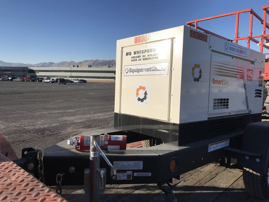 2020 Multiquip DLW400ESA4 400 amp Welder, 14kW, 120/240V, T4F Kubota, Trailer