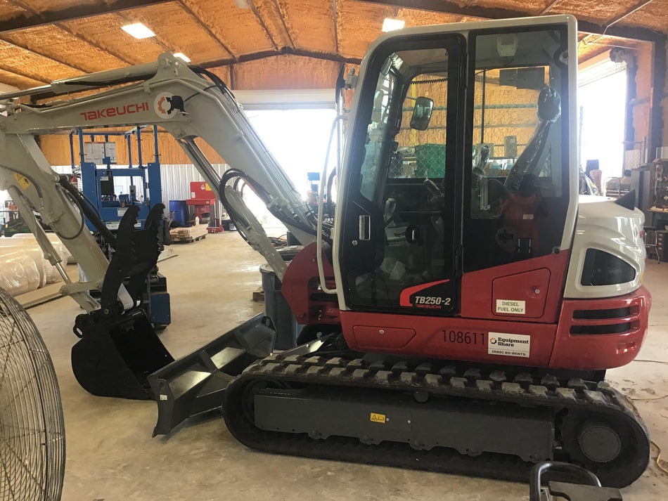 2020 Takeuchi TB250-2C Cab/Heat/Air, Rubber Tracks, Manual TAG QC
