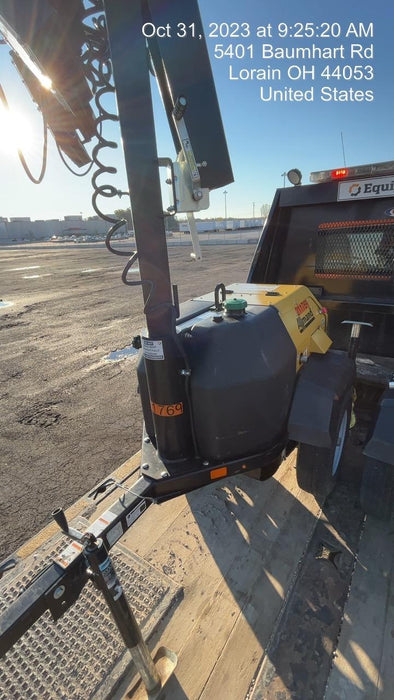 2022 Allmand NLV3GR (4) LED Light Fixture 350W, 23' Vertical Mast, 3kW Prime, Towable, Deep Sea L401, Leveling Jacks, Yanmar T4F 5.8hp