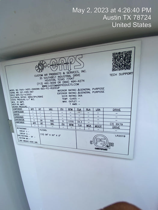 2023 CAPS PAHV-140TC-0NN0NN-5E5-P2-VG2CEUP