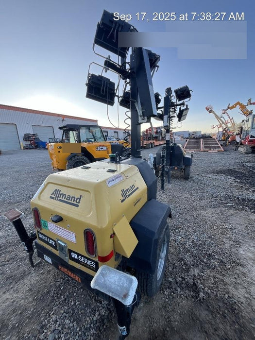 2022 Allmand NLV3GR (4) LED Light Fixture 350W, 23' Vertical Mast, 3kW Prime, Towable, ES Decals, T3