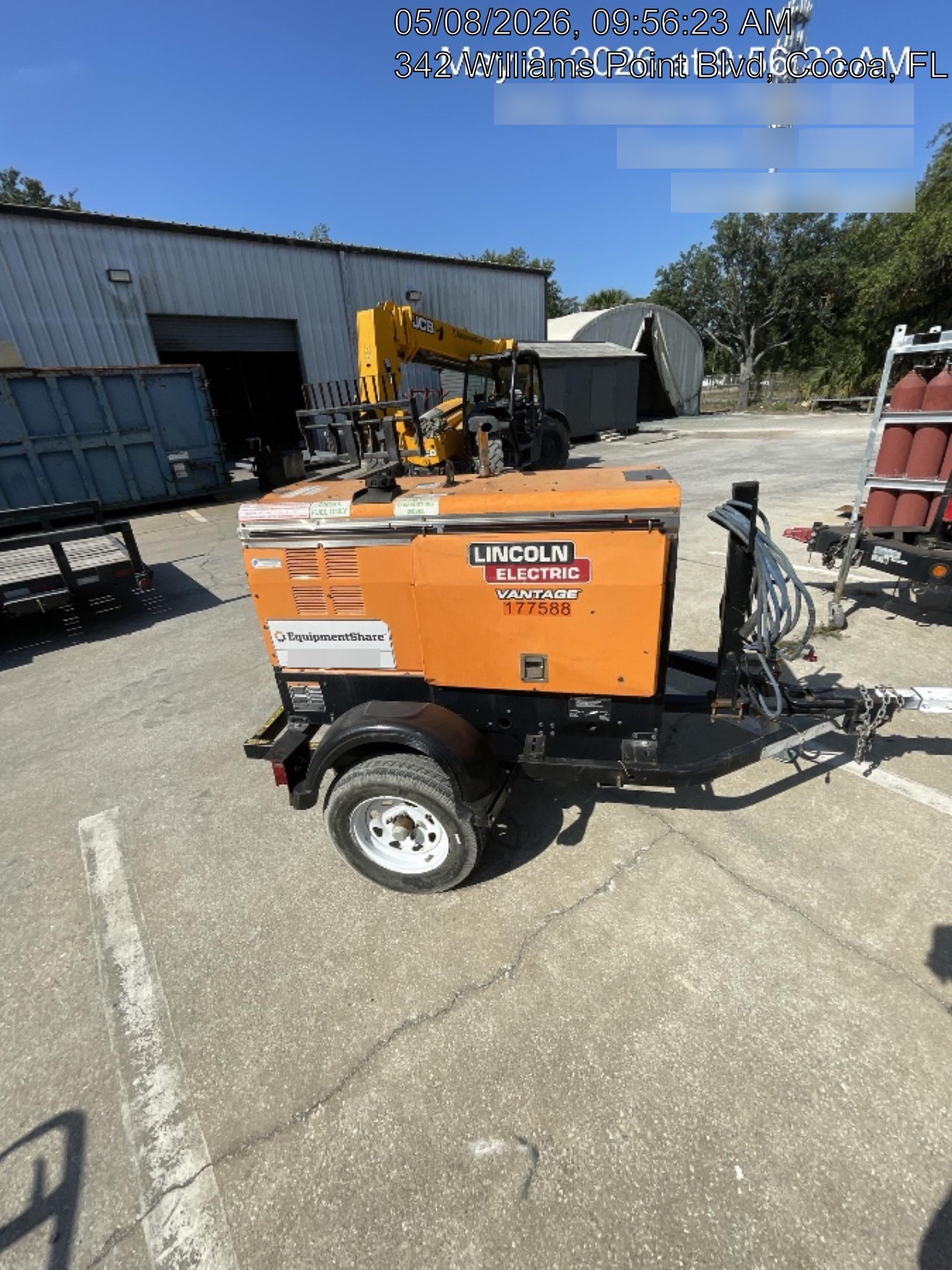 2021 Lincoln Electric Vantage 322 Vantage 322 Ready Pak 3 w/ Decals, ORANGE (includes trailer, cable rack, fender light kit) NO Telematics