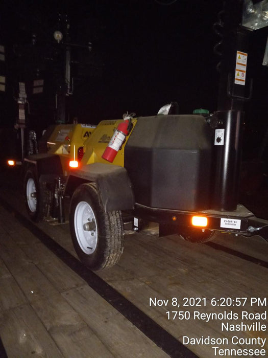 2021 Allmand NLV3GR (4) LED Light Fixture 350W, 23' Vertical Mast, 3kW Prime, Towable, Deep Sea L401, Leveling Jacks, Yanmar T4F 5.8hp