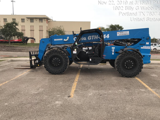 2018 Genie GTH-844 Genie GTH-844 w/ROPS, Work Lights, Solid Tires, RH Cab Mesh, Beacon, 60" Carriage and Forks