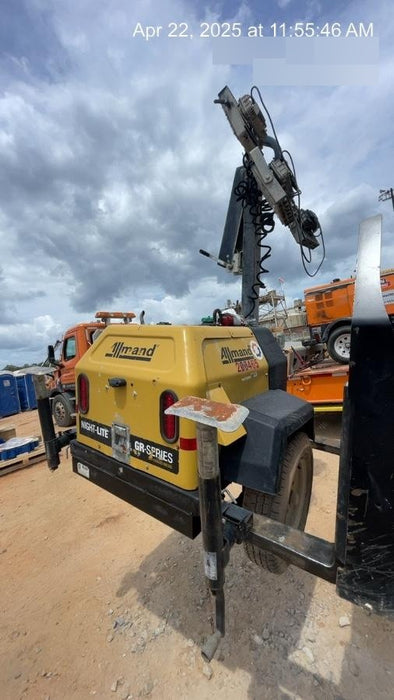 2022 Allmand NLV3GR (4) LED Light Fixture 350W, 23' Vertical Mast, 3kW Prime, Towable, Deep Sea L401, Leveling Jacks, Yanmar T4F 5.8hp