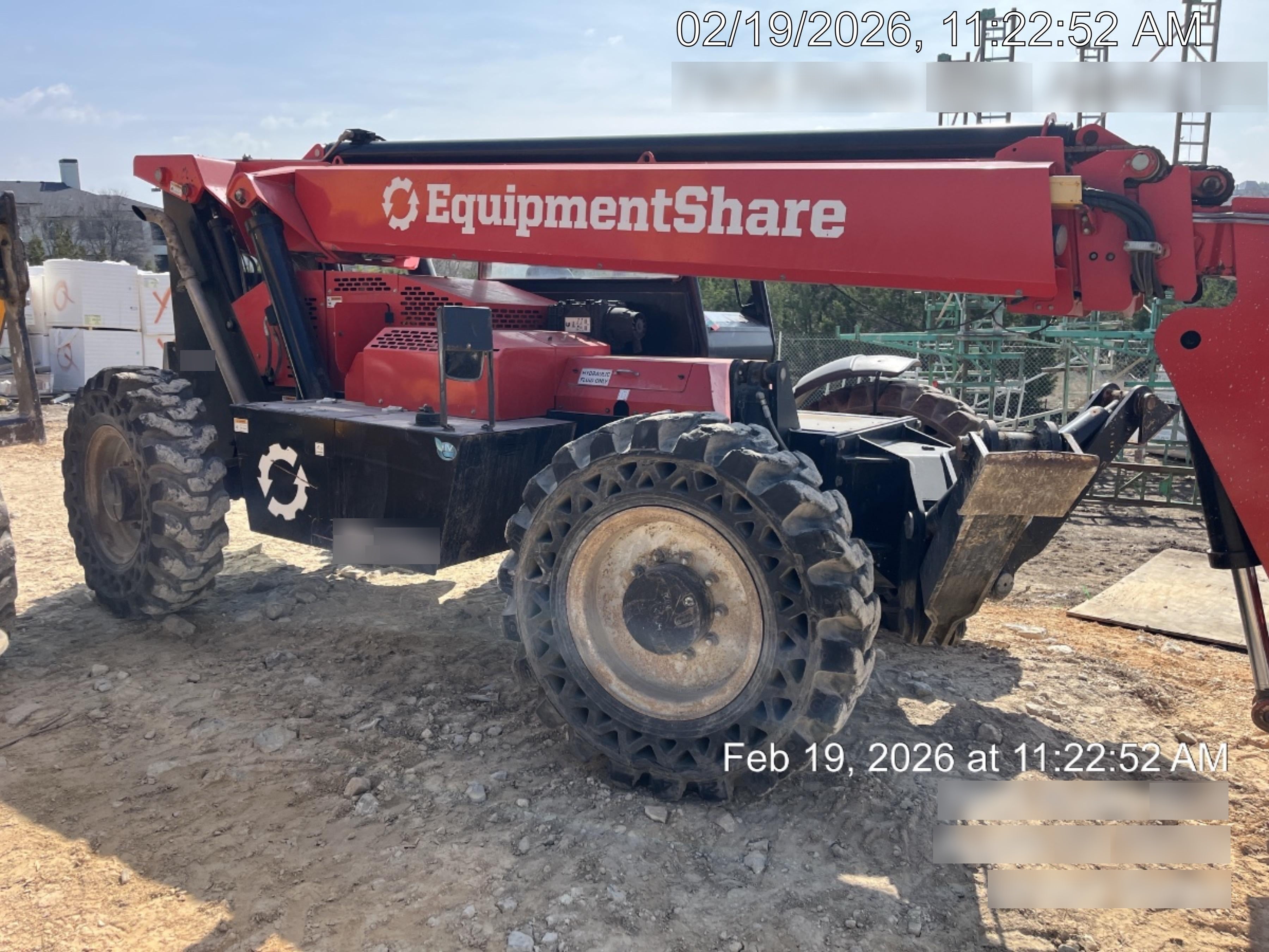 2019 Manitou MTA10055 Canopy, 120 HP, Solid Tires, Work Lights, Lift Hook, Auxiliary Hydraulics 66" Carriage and 60" Forks