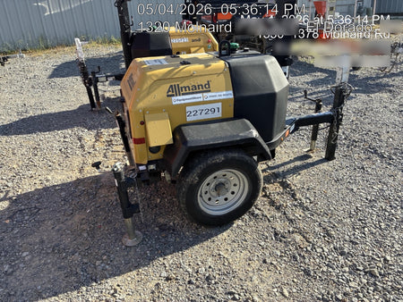 2022 Allmand NLV3GR (4) LED Light Fixture 350W, 23' Vertical Mast, 3kW Prime, Towable, Deep Sea L401, Leveling Jacks, Yanmar T4F 5.8hp