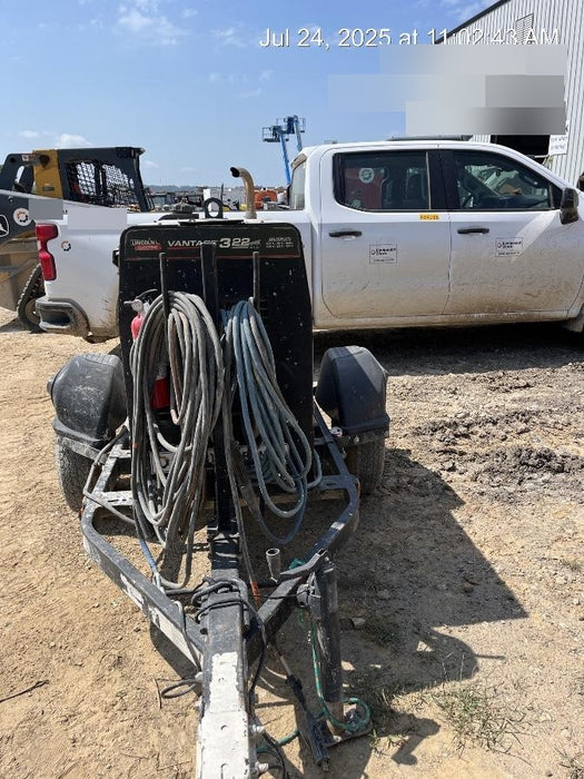 2019 Lincoln Electric Vantage 322 Ready-Pak 3, Two Wheel Trailer, Fender and Light Kit, Cable Rack