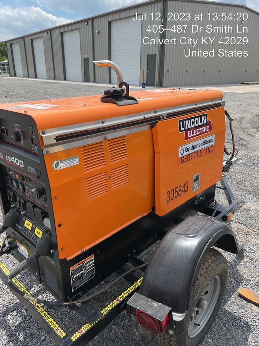 2023 Lincoln Electric LE400 Kubota V1505, Trlr, Cable Rack, Light Kit, ES Decals, T3