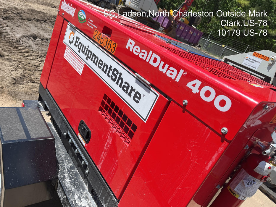 2022 Shindaiwa DGW400MDL Kubota D902 Engine, 23 HP, Dual Op Welder, Wire, Arc, Droop Stick, Tig, and CC Stick Functionality, Simulphase, 3 Phase and 1 Phase Gen Output, Single Axle NB Trlr, Slr Trckl Chrg 12V 12W, Fire Ext