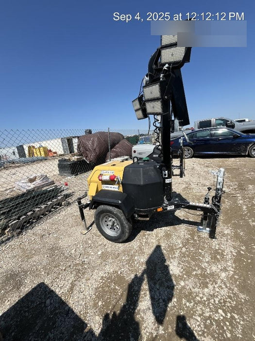 2022 Allmand NLV3GR (4) LED Light Fixture 350W, 23' Vertical Mast, 3kW Prime, Towable, ES Decals, T3