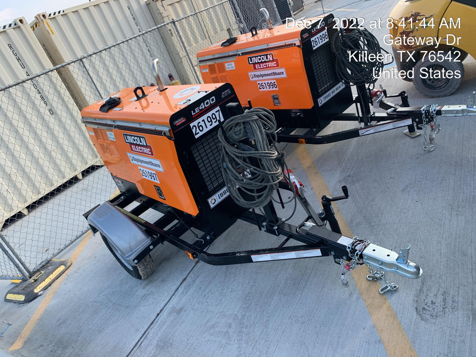 2022 Lincoln Electric LE400 Kubota V1505, Trlr, Cable Rack, Light Kit, ES Decals, T3