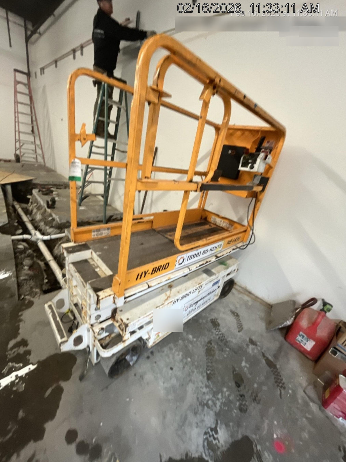 Custom Equipment HB-1430 Hy-Brid Scissor Lift
Platform capacity up to 670 lbs
Working height up to 20 ft
Weighs under 1,700 lbs
Non-marking wheels