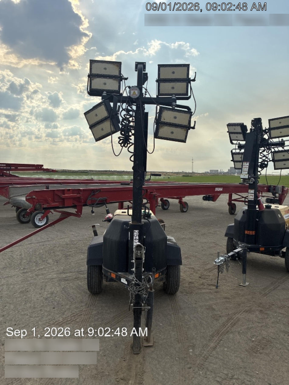 2022 Allmand NLV3GR (4) LED Light Fixture 350W, 23' Vertical Mast, 3kW Prime, Towable, ES Decals, T3