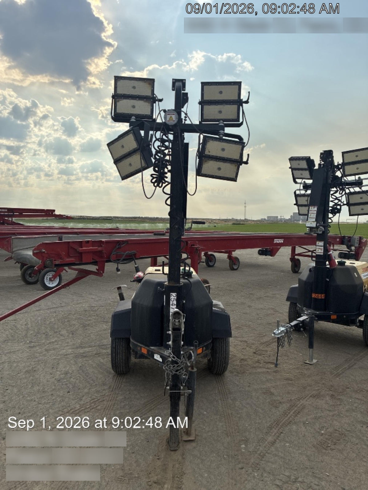 2022 Allmand NLV3GR (4) LED Light Fixture 350W, 23' Vertical Mast, 3kW Prime, Towable, ES Decals, T3
