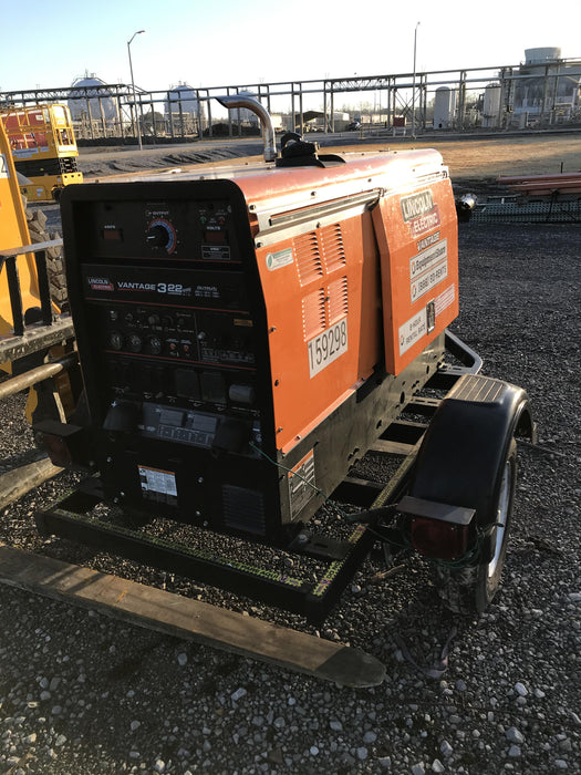 2021 Lincoln Electric Vantage 322 Vantage 322 Ready Pak 3 w/ Decals, ORANGE (includes trailer, cable rack, fender light kit) NO Telematics