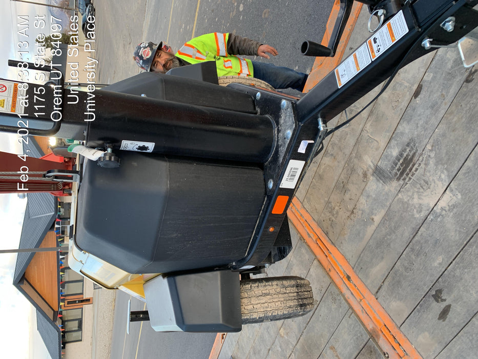 Allmand NLV3GR (4) LED Light Fixture 350W, 23' Vertical Mast, 3kW Prime, Towable, Deep Sea L401, Leveling Jacks, Yanmar T4F 5.8hp