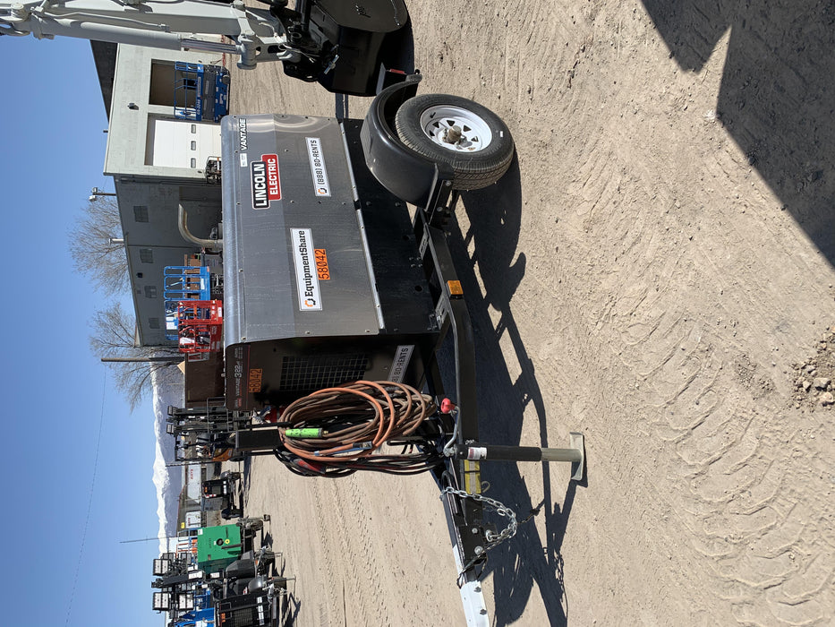 2019 Lincoln Electric Vantage 322 Welder Ready-Pak 3, Two wheel trailer, Fender and Light kit, Cable Rack